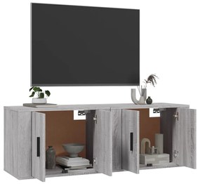 Móveis de TV de parede 2 pcs 57x34,5x40 cm cinzento sonoma