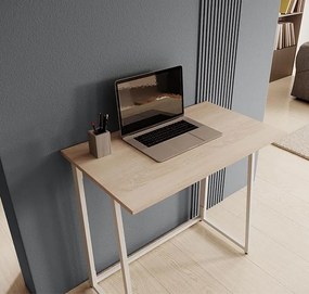 Mesa plegable Galia (80,5cm) blanco y sonoma