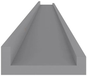 Prateleiras de parede 4 pcs 115x9x3 cm cinzento