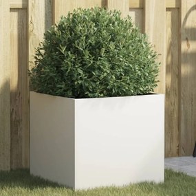 Vaso/floreira 42x40x39 cm aço branco