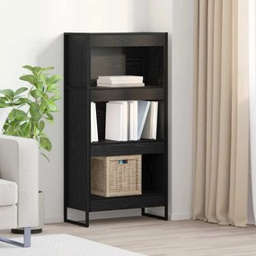 vidaXL Gabinete de Livros Carvalho Preto 80 x 30 x 155 cm