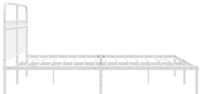 Estrutura de cama com cabeceira 160x200 cm metal branco