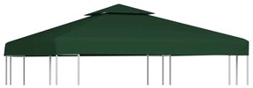 vidaXL Cobertura de substituição p/ gazebo 310 g/m² verde 3x3 m