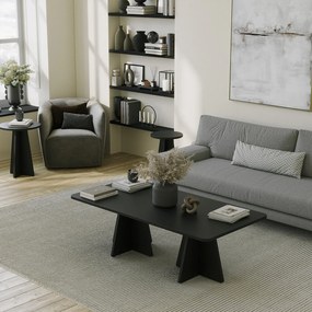 Mesa de Café Mushroom – Preto – 120x40x60 cm