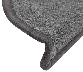Tapetes de escada 20 pcs 56x17x3 cm cinzento escuro