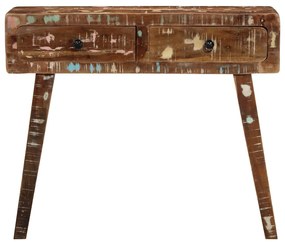 Mesa consola 90x32x75 cm madeira recuperada maciça