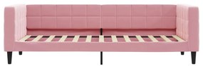 Sofá-cama com colchão 80x200 cm veludo rosa