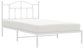 Estrutura de cama em metal com cabeceira 107x203 cm branco