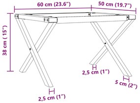 Pernas para mesa de centro estrutura em X ferro fundido