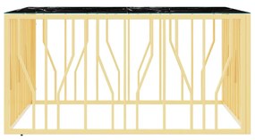 Mesa de centro 100x100x50 cm aço inoxidável e vidro dourado