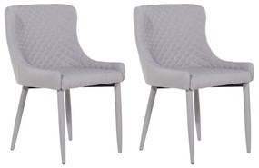Conjunto de 2 cadeiras estofadas em tecido cinzento claro SOLANO Beliani