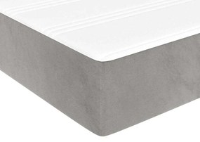 Colchão de molas ensacadas 140x210x20 cm veludo cinza-claro