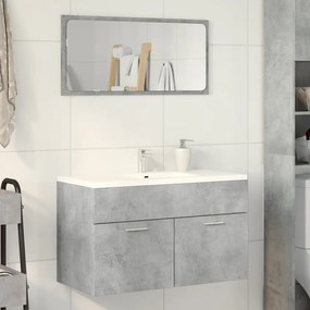 vidaXL Armário lavatório 80x38,5x46 cm contraplacado cinzento cimento