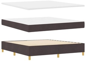 Camas Box Spring com Colchão e LED Castanho Escuro 180x200 cm Tecido
