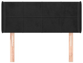Cabeceira de cama c/ abas veludo 93x16x78/88 cm preto
