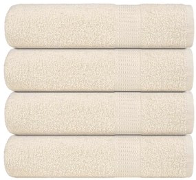 Toalhas de mãos 4 pcs 50x100 cm 360 gsm 100% algodão creme