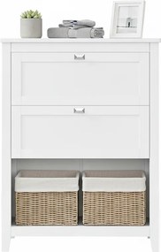 Armário de casa de banho com 2 gavetas 30 x 60 x 80 cm Branco