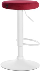 Banco de bar Ponte em veludo e com estrutura branca 38,5 x 60-81 x 38,5 cm Vermelho