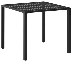 vidaXL Mesa de jardim 80x80x72 cm aço preto