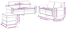 3 pcs conjunto de sofás c/ almofadões couro artificial cinzento