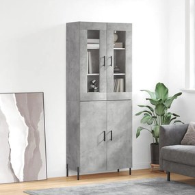 vidaXL Armário alto 69,5x34x180 cm derivados de madeira cinza cimento