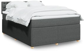 Cama com molas/colchão 140x190 cm tecido cinzento-escuro