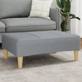 vidaXL Apoio de pés 77x55x31 cm tecido cinzento-claro