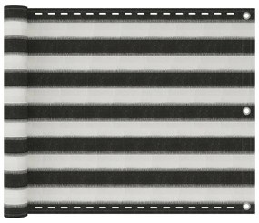 Tela varanda PEAD 75x500 cm antracite e branco