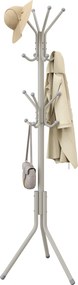 Bengaleiro em metal 48 x 43 x 175 cm com 16 ganchos de cor Greige