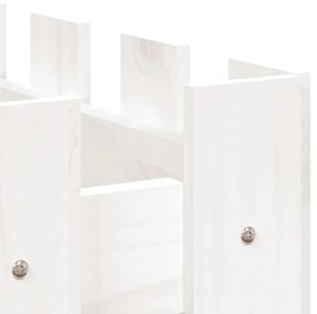 Canteiro elevado design cerca 100x50x70 cm pinho maciço branco