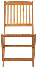 3 pcs conjunto jantar dobrável p/ jardim madeira acácia maciça