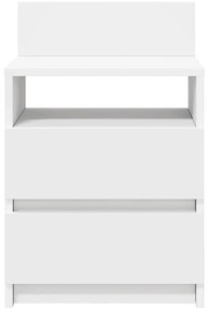 Mesa de cabeceira com 2 gavetas 40x33x60 cm branco
