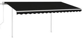 Toldo retrátil automático com postes 4x3,5 m antracite