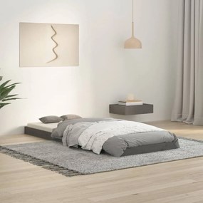 Estrutura cama pequena solteiro 75x190 cm pinho maciço cinzento