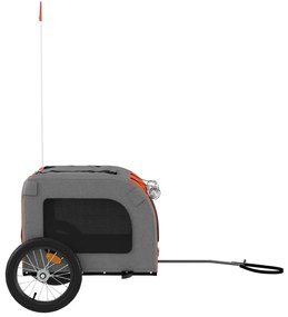 Reboque bicicleta p/ animais tecido oxford/ferro laranja/cinza