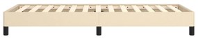 Estrutura de cama sem colchão 90x190 cm tecido creme