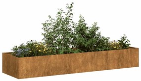 vidaXL Vaso/floreira 80x80x30 cm aço resistente às intempéries