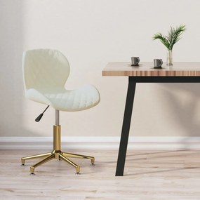 335039 vidaXL Swivel Dining Chair Cream Velvet
