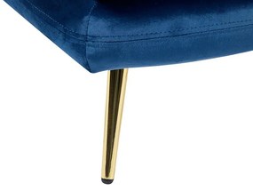 Chaise-longue versão à esquerda em veludo azul GONESSE Beliani