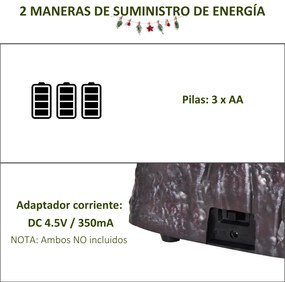 HOMCOM Aldeia de Natal com Luzes LED Árvore Giratória e Música Decoração de Natal 30x19x19,5cm Multicor