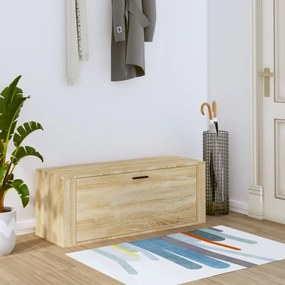 vidaXL Sapateira parede 100x35x38 cm derivados madeira carvalho sonoma