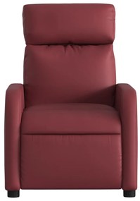 Poltrona massagens reclinável couro artificial vermelho tinto