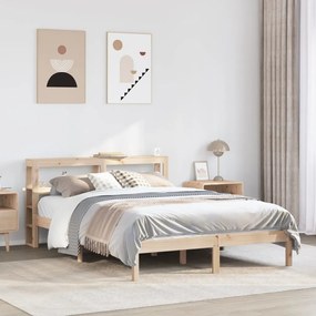 vidaXL Cama sem colchão 140x190 cm madeira de pinho maciça