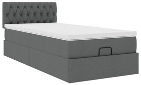 Estrutura cama otomana colchão 90x190 cm tecido cinzento escuro
