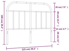 Cabeceira de cama 120 cm metal preto