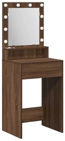 Mesa de Maquilhagem com Luzes LED - Carvalho Castanho - 50x41x135 cm