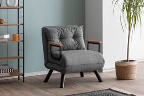 Sofá-Cama de 1 Lugar Sando – Cinzento Claro – 175x60 cm