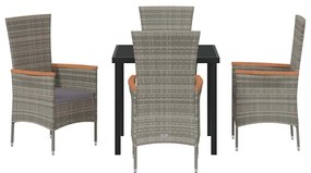 Conjunto de Jantar Jardim 5 pcs Cinzeto 80 x 80 x 73 cm