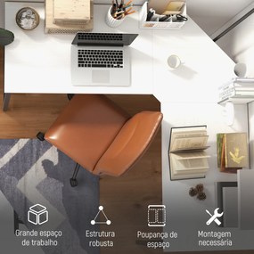 Secretária de Canto – Modelo Nice – 150x150x76 – Moderna – Branco