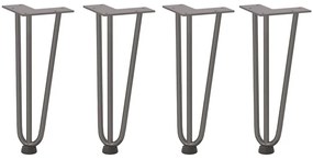 Pernas de grampo para mesa de centro 4 peças Aço natural 30 cm Aço mac